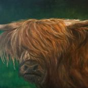 12 ~ Katrin Lombardo ~ A Highland Cow ~ Oil